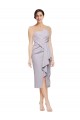 Outlet Short Strapless Crepe Cocktail Prom Dress / Homecoming Dress with Ruffles